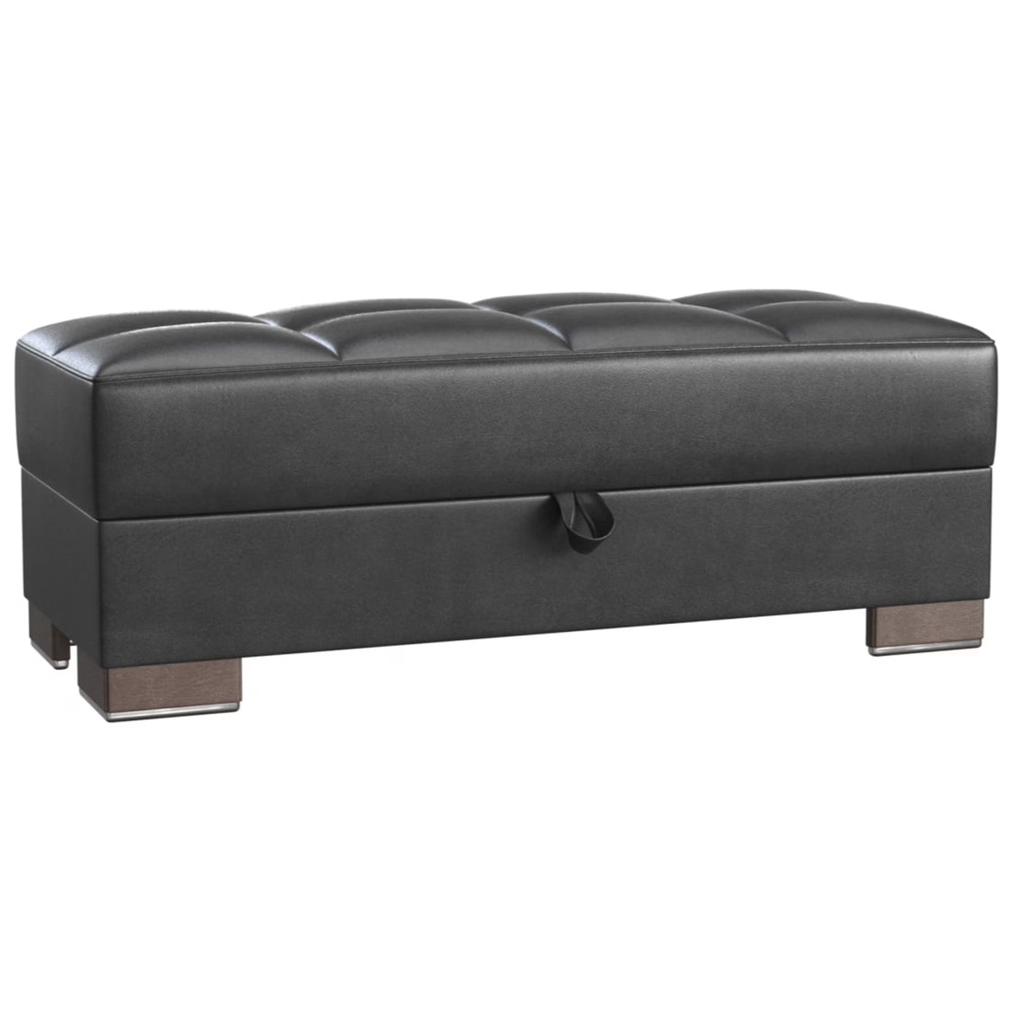 Black PU Lounge Sectional Ottoman L61263