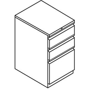 Black Mobile Pedestal File with One File and Two Box Drawers S637939