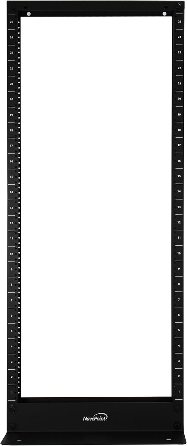 25U 2-Post Open Frame Server Rack Aluminum Black L673195
