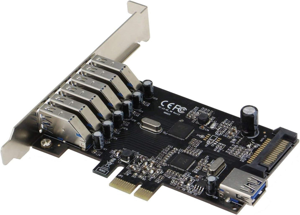 PCIE 7 Port USB 3.1 Gen I Adapter Card with Low Profile Bracket Pack of 2 J129851