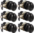 6 Pack Black Oval Privacy Door Knobs P8068
