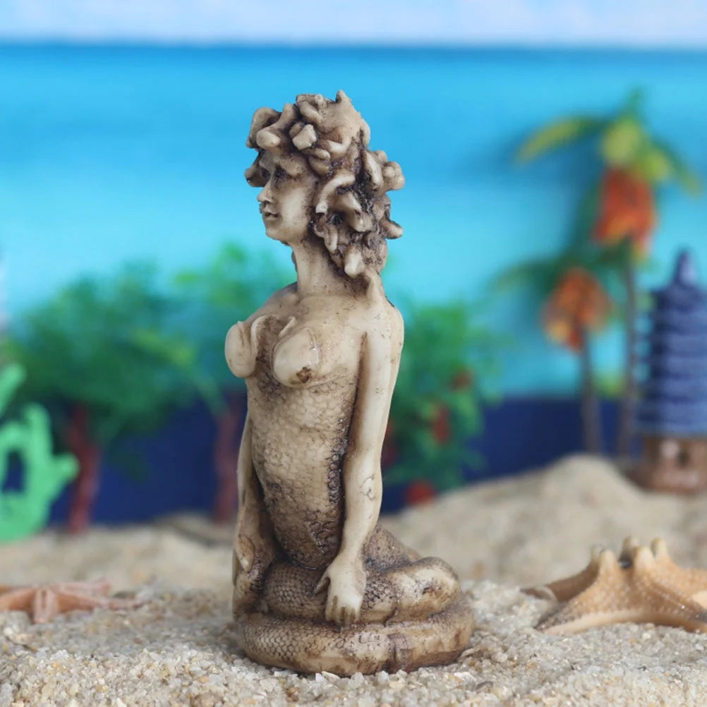 Gorgon Serpent Sculpture Resin Ornament I224