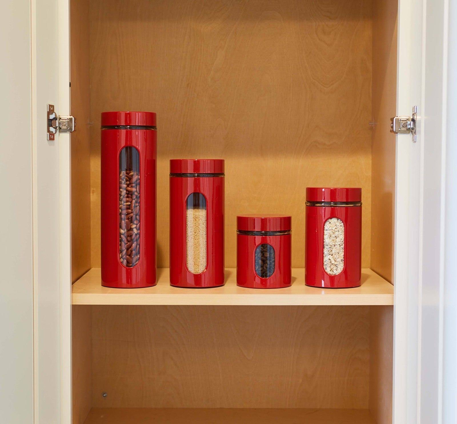 Glass and Stainless Steel Canister Set M38344