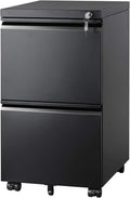White 2-Drawer Mobile File Cabinet with Lock Q62664