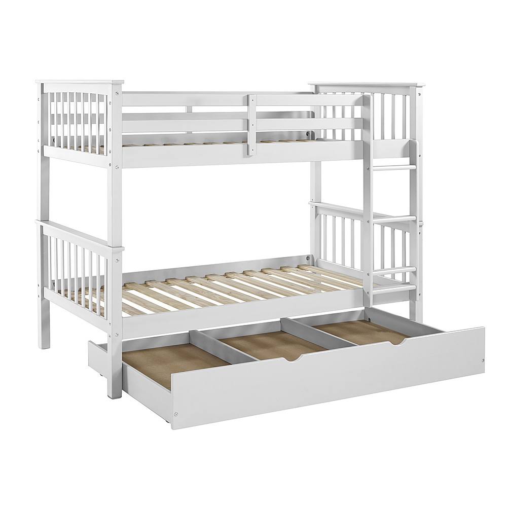 White Solid Wood Twin Trundle Bed M121