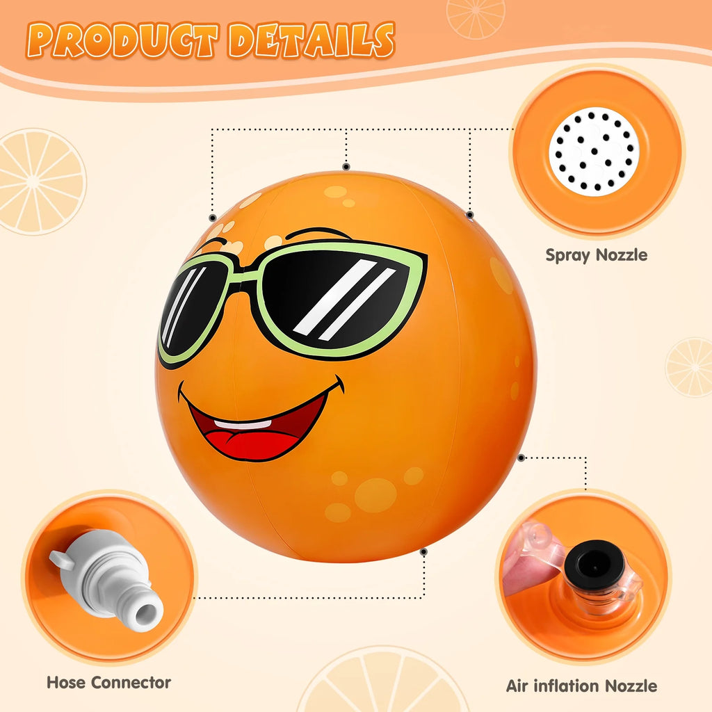 Orange Shaped Inflatable Sprinkler Water Toy C94531