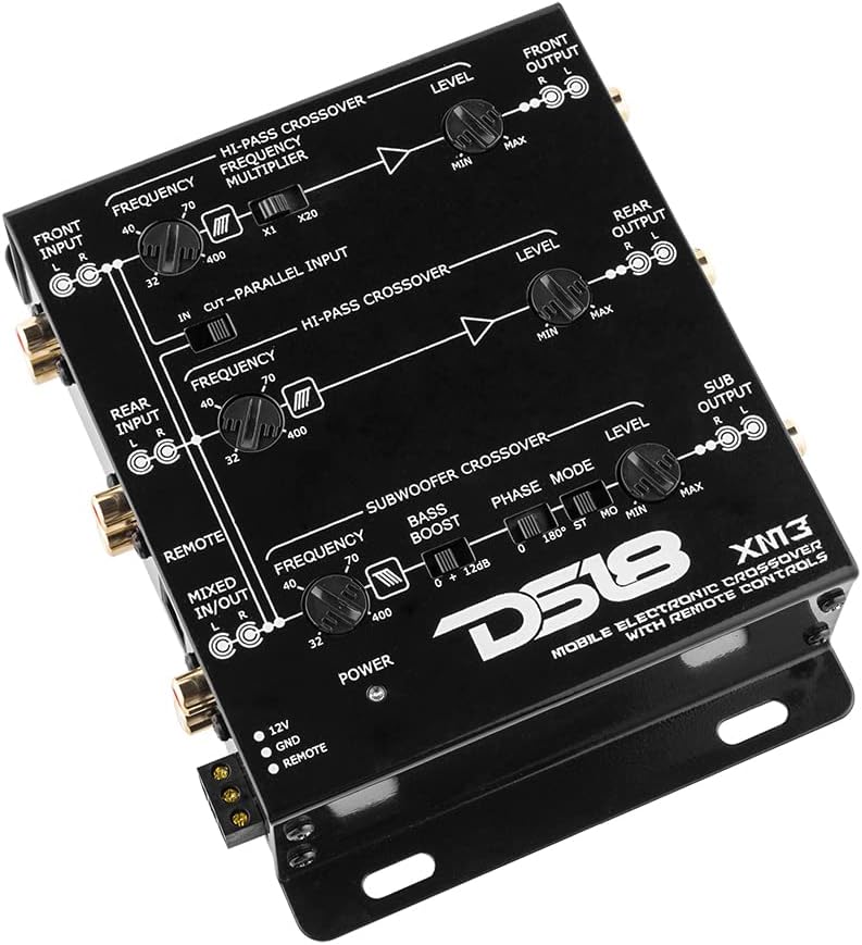 2 to 3 Way Active Electronic Car Audio Crossover with Remote Control F7572