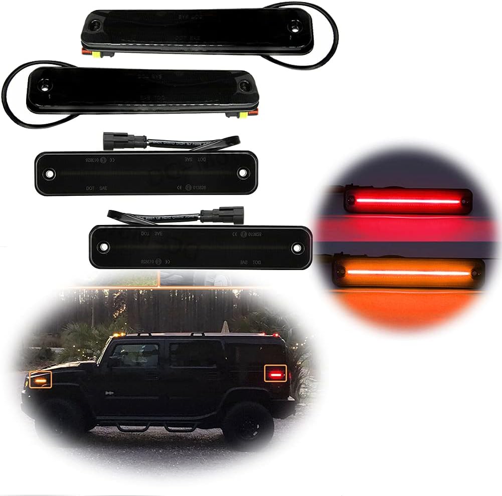 Smoked Lens Amber/Red LED Side Marker Light Kit Pack of 2 L721077