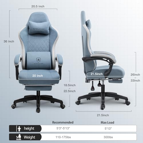 Gaming Chair with Pocket Spring Cushion and Footrest H145988