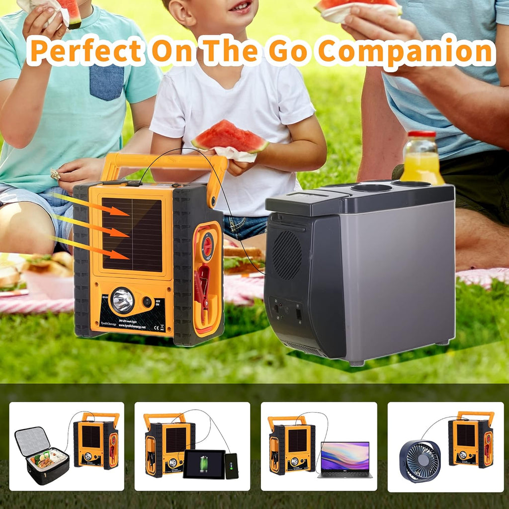 Solar Car Jump Starter 12V 1400 Peak AMPS 8-in-1 Power Station with Digital Air Compressor W397545