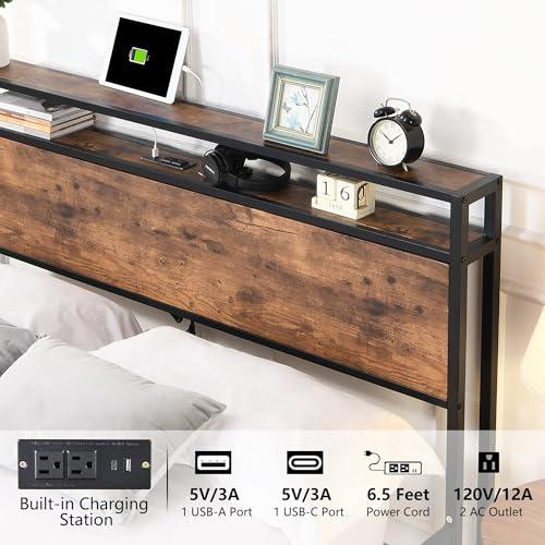 White Upholstered Queen Bed Frame with Headboard and 2 Storage Drawers H3470