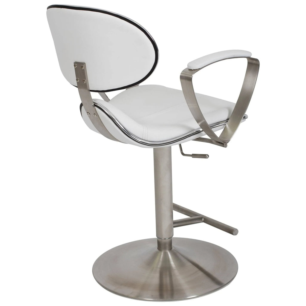 White Adjustable Height Swivel Bar Stool G2722