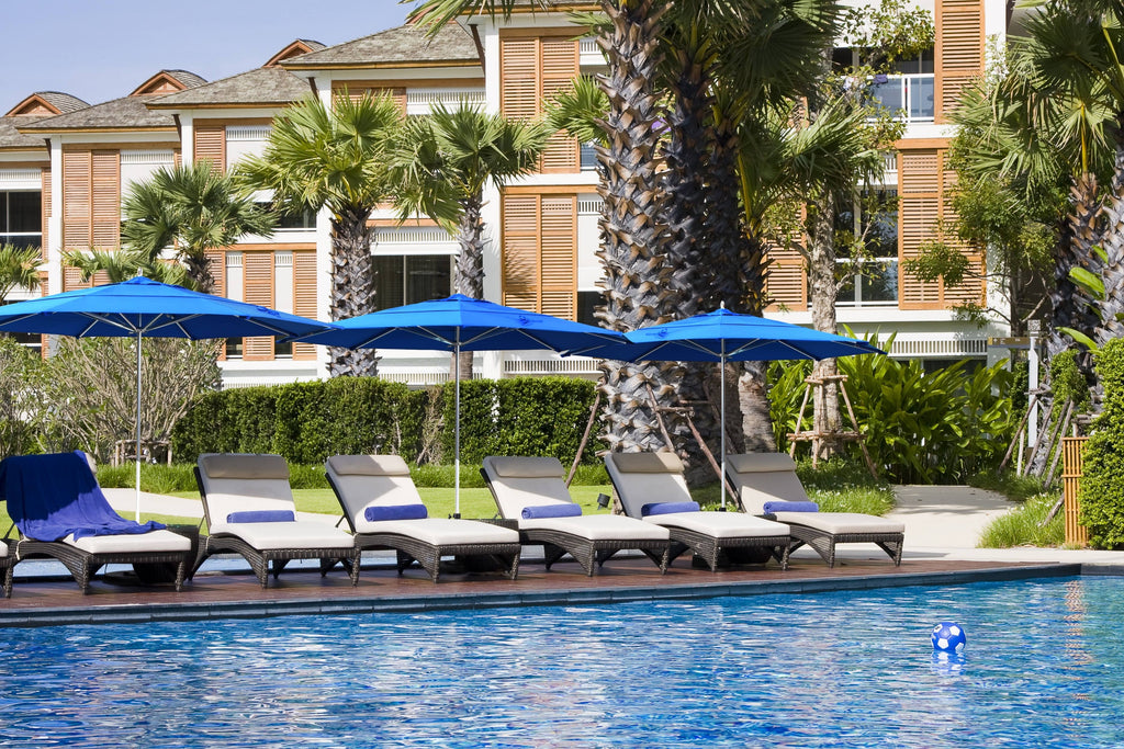 Navy Aluminum Pole Market Umbrella with Push Lift B935