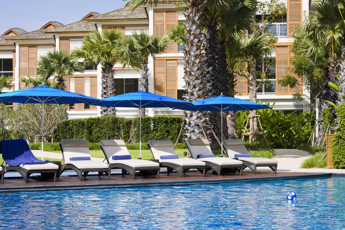 Navy Aluminum Pole Market Umbrella with Push Lift B935