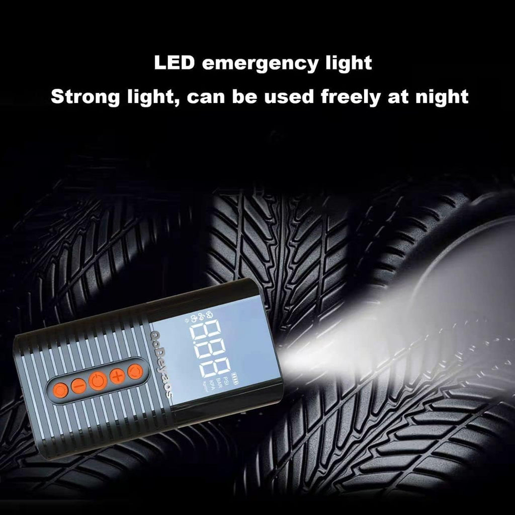 Cordless Tire Inflator Portable Air Compressor Pump with 6000mAh Battery LED Light H395941