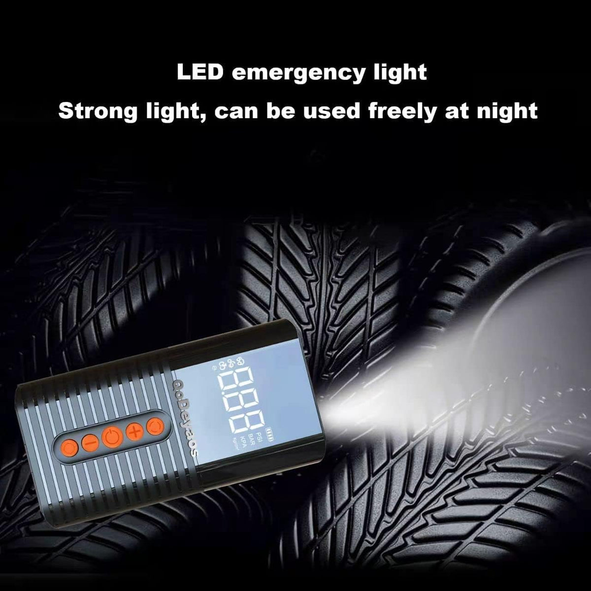Cordless Tire Inflator Portable Air Compressor Pump with 6000mAh Battery LED Light H395941