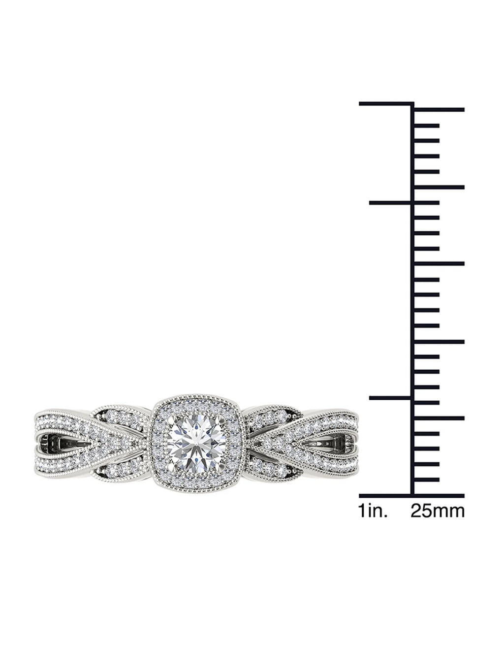 10k White Gold Halo Engagement Ring L684747