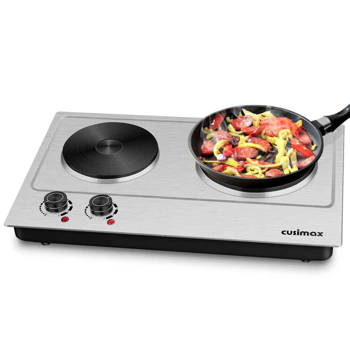 1800W Electric Double Burner Countertop Cast Iron Hot Plate E8441