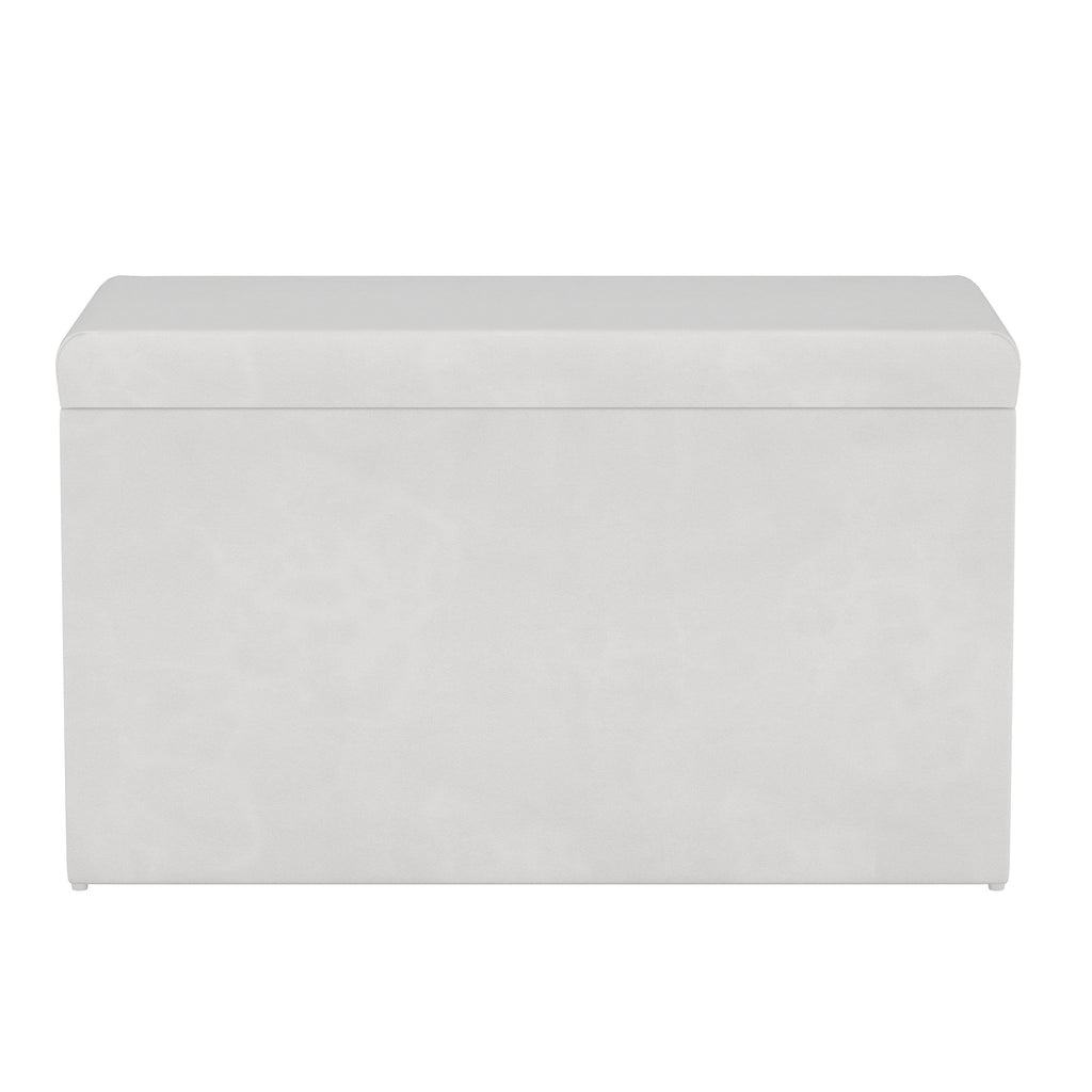White Velvet Storage Bench Q956356