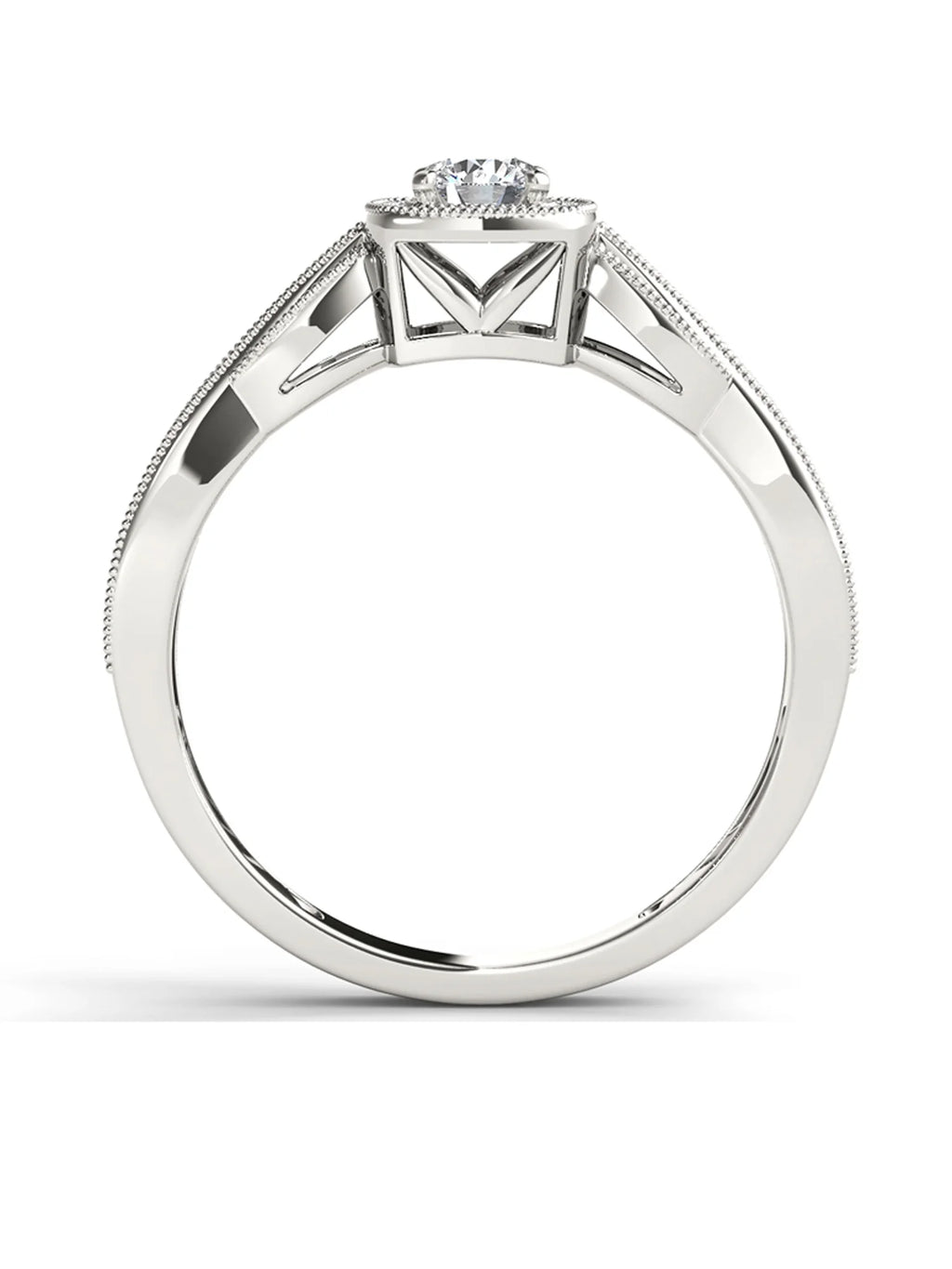 10k White Gold Halo Engagement Ring L684747