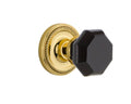 Black Door Knob in Polished Brass P818915