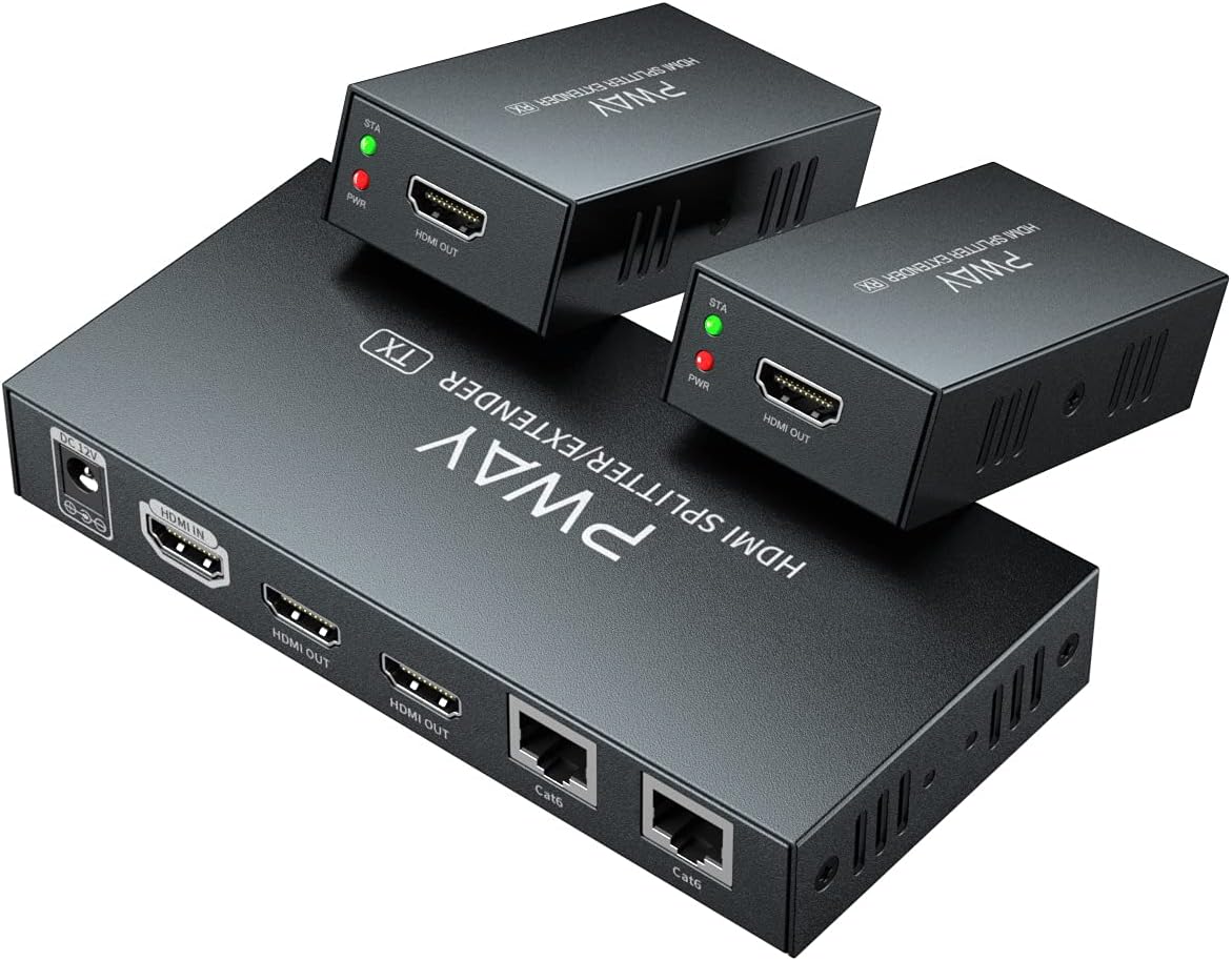 HDMI Extender Splitter 1x2 4K 30Hz Over Ethernet Cable 70m Y47952