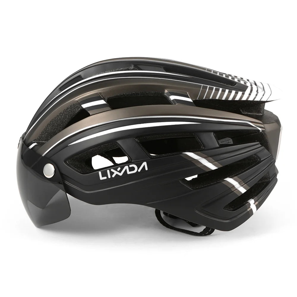 Mountain Bike Helmet with Back Light, Detachable Magnetic Visor C17477