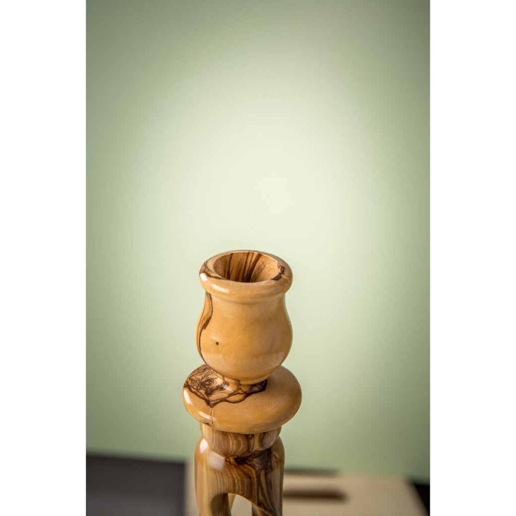 Olive Wood Winding Candle Holder I945