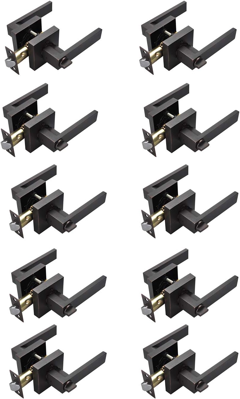 Oil Rubbed Bronze Door Lock Handle, Pack of 2 N3785