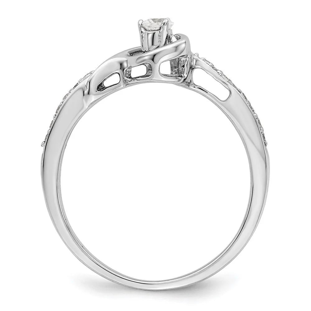 14k White Gold Lab Grown Diamond Promise Ring Q450