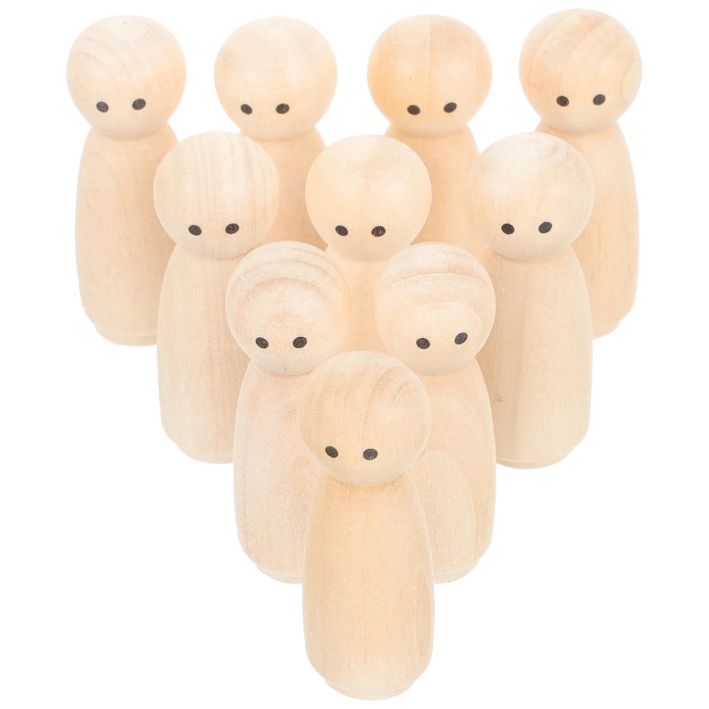 20 Pcs Wooden Peg Dolls DIY Childrens Toys O635