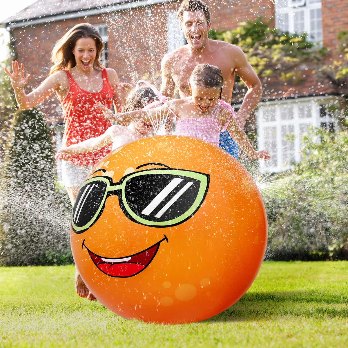 Orange Shaped Inflatable Sprinkler Water Toy C94531
