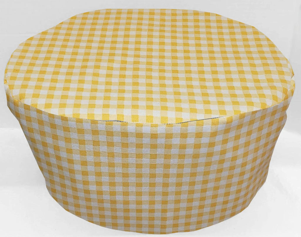 Yellow & White Checked Gingham Slow Cooker Cover Q2759