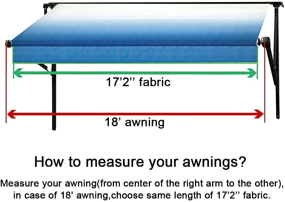 18 Feet Blue Shale Vinyl RV Awning Replacement W27068