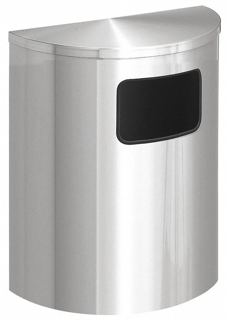 24 Gal Half-Round Metal Trash Can U12969