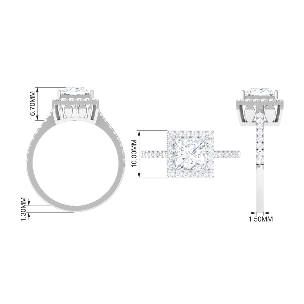 14K White Gold Moissanite Engagement Ring US 9.00 N93743