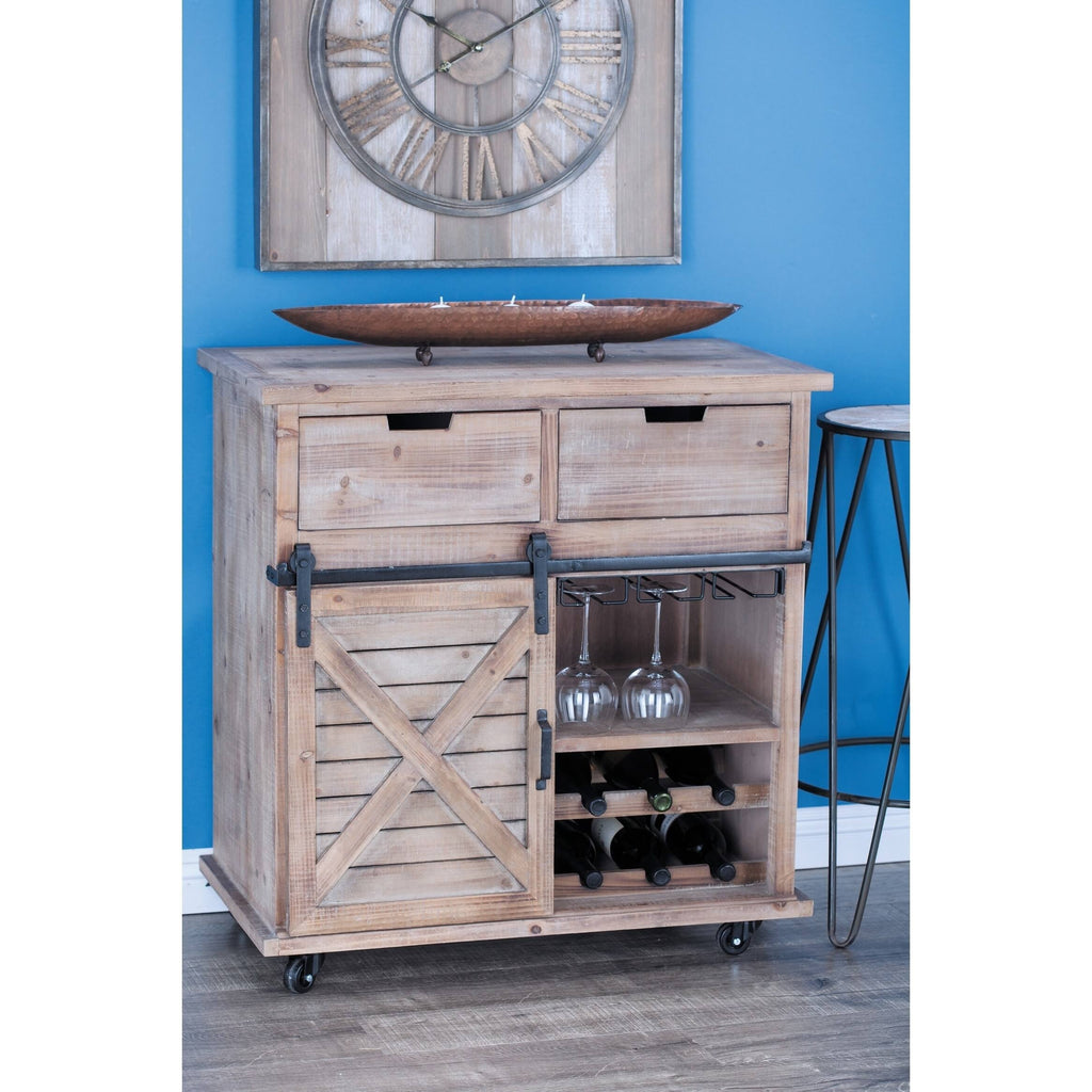 Rustic Fir Wood Storage Cabinet G4597