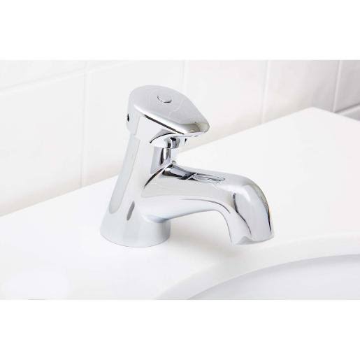Polished Chrome Single-Hole Metering Bathroom Faucet L4133