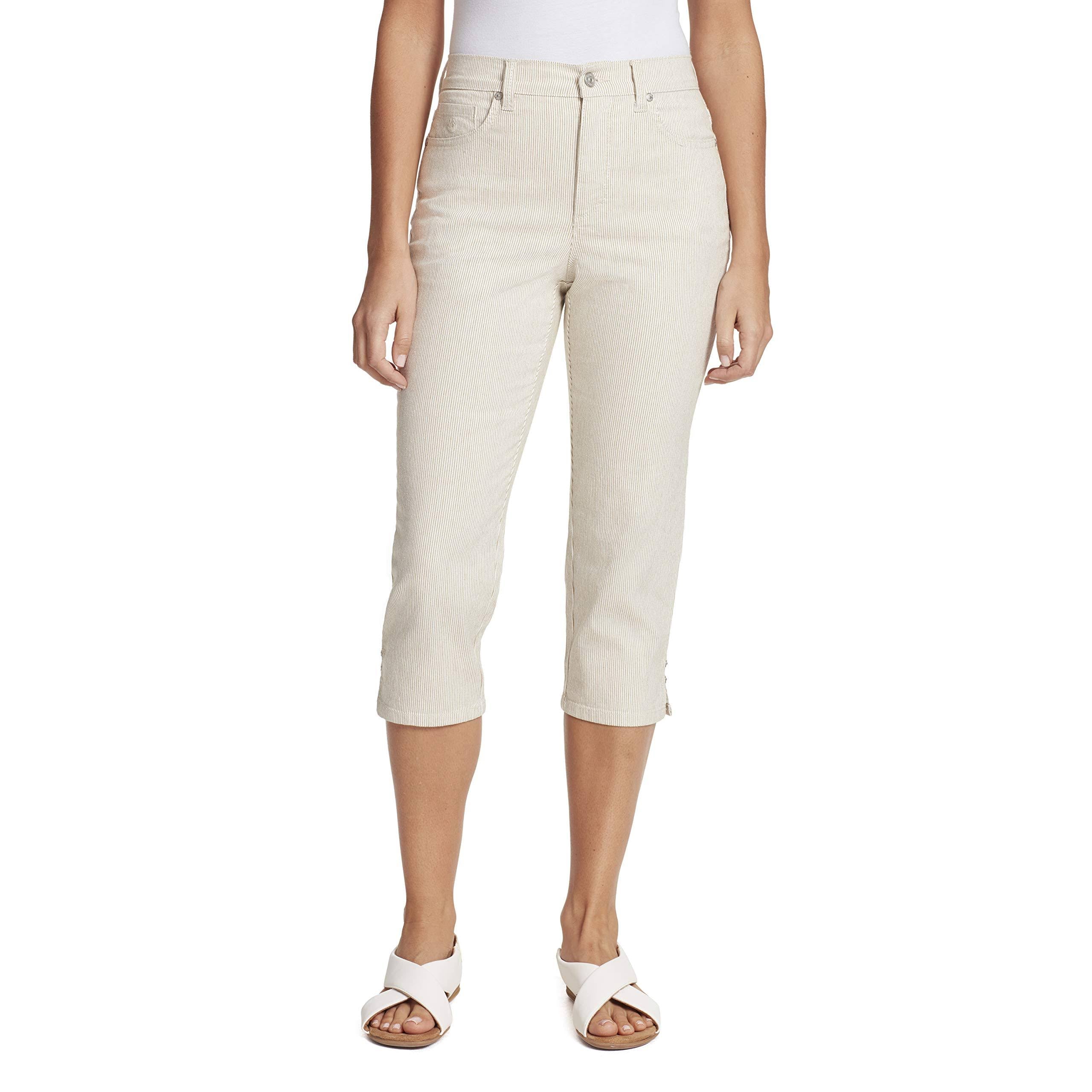 Plus Amanda Ticking Stripes Capris I640430