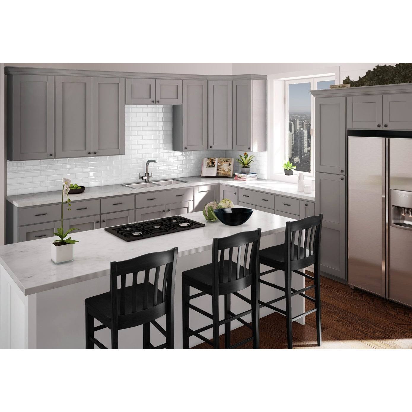 Dove Gray Double Door Farm Sink Base Cabinet V587587