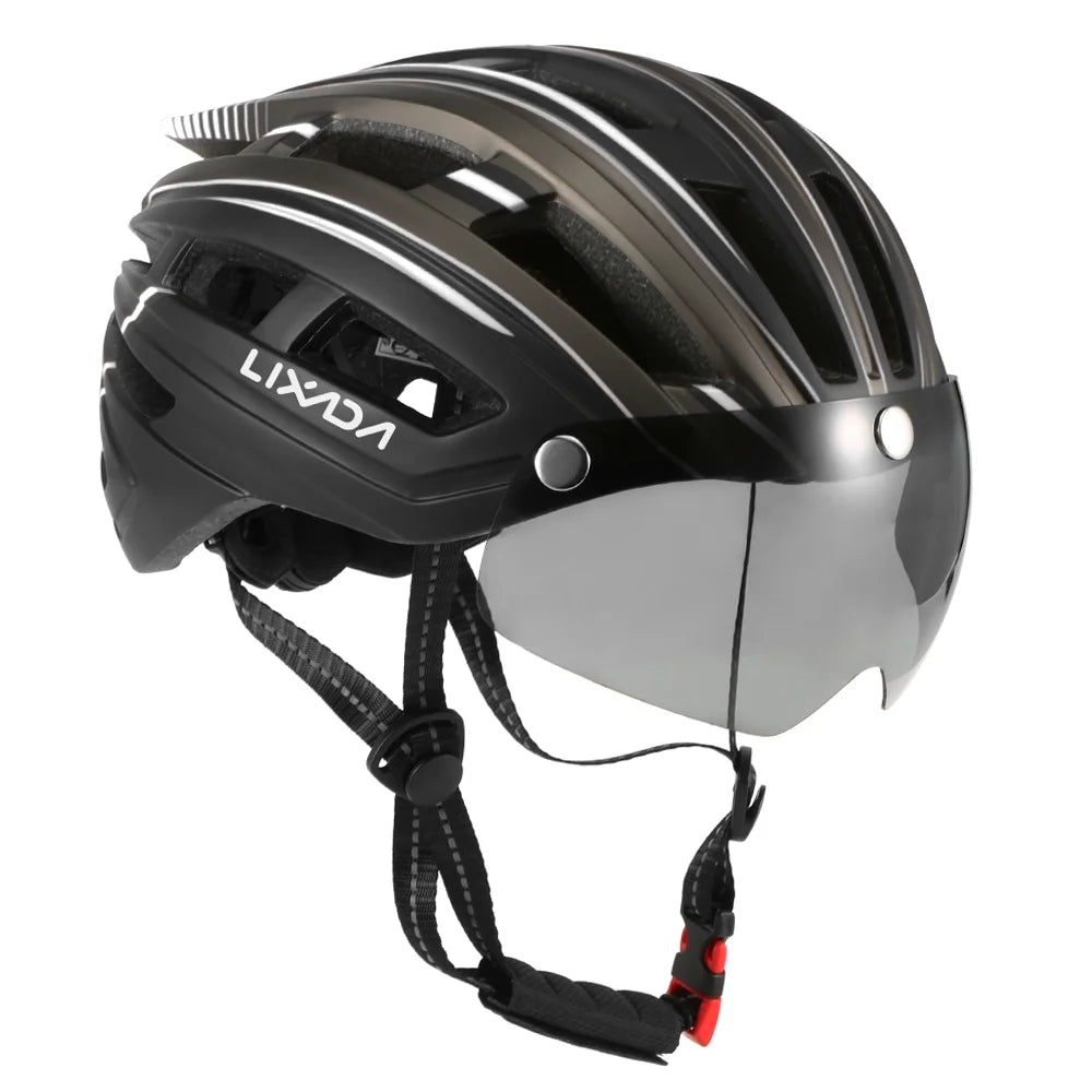Mountain Bike Helmet with Back Light, Detachable Magnetic Visor C17477