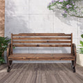 Wooden Wagon Wheel Bench Z4037