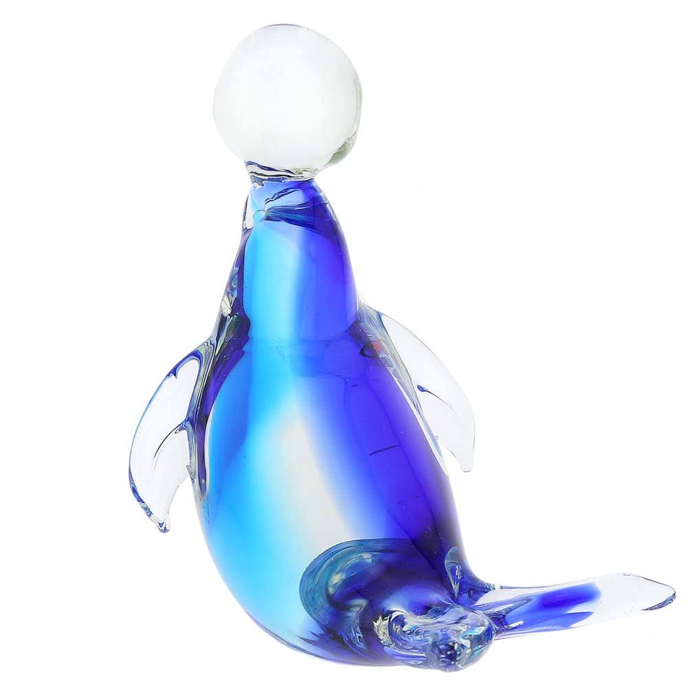 Aqua Blue Murano Glass Seal B3418