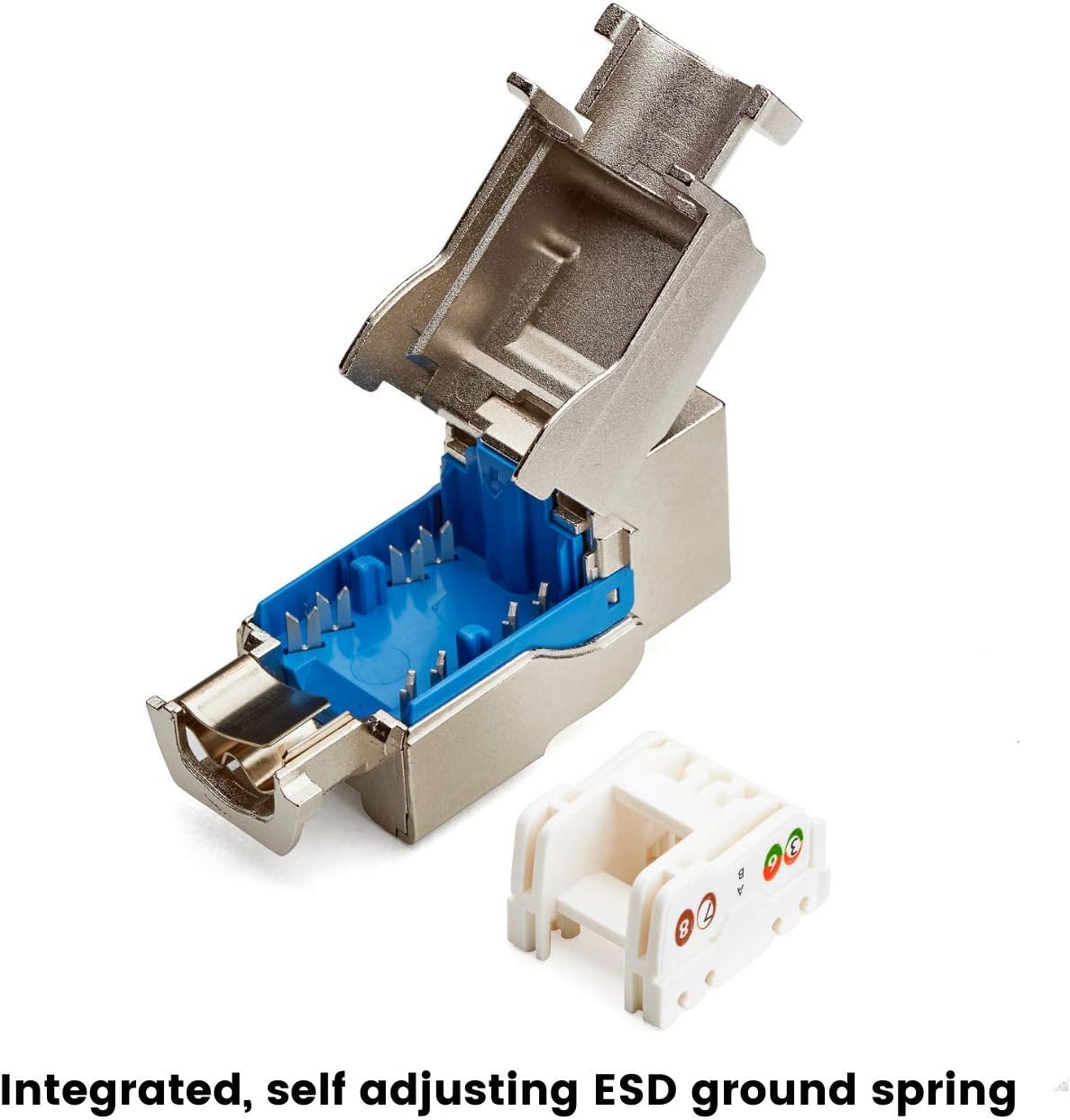 Cat6 Toolless Shielded Keystone Jack, RJ45 Female, 12 Pack Z211192