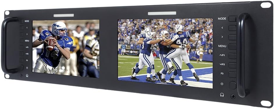Dual 7 Inch 3RU Broadcast SDI Rack Mount Monitor IPS 1280x800 HD LCD Screen C113973