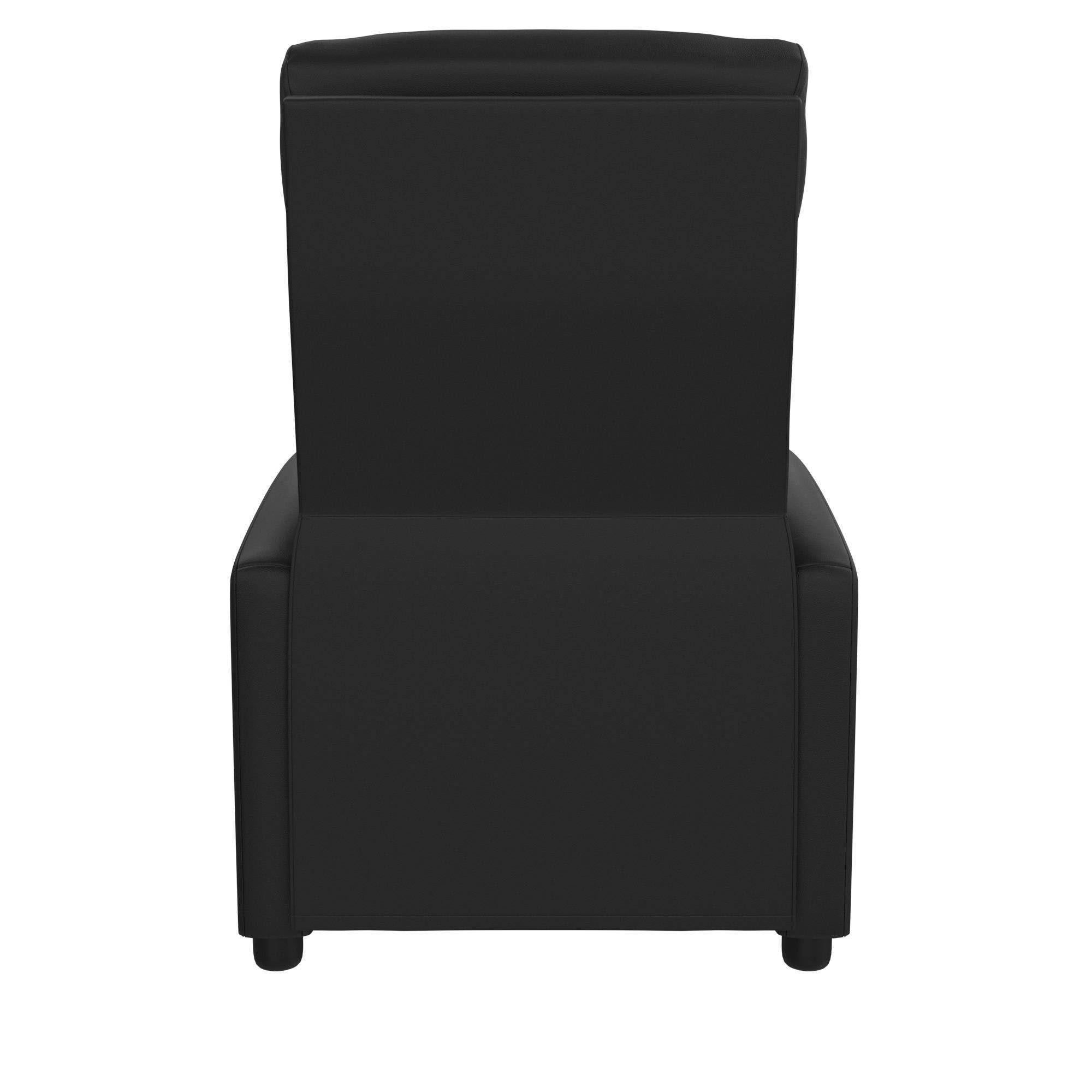 Black Faux Leather Pushback Recliner C402