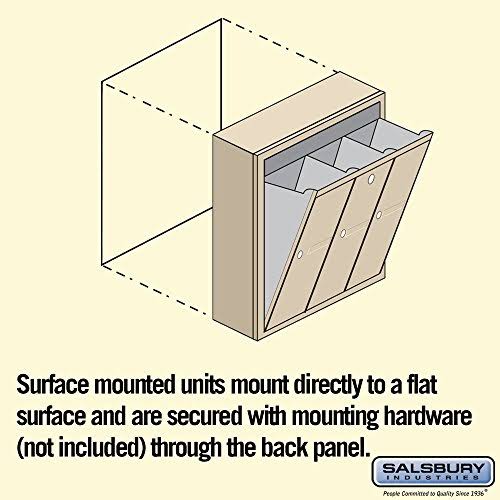 Vertical Mailbox - 3 Doors - Sandstone - Surface Mounted F473958