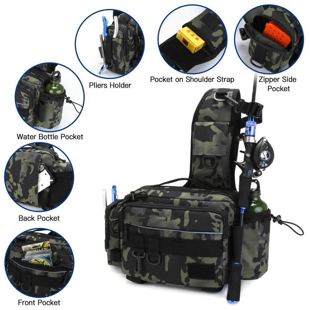 Water-resistant Fishing Sling Pack Waist Bag M5606