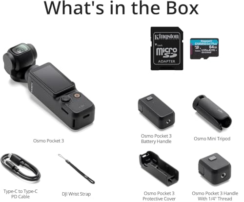 Vlogging Camera with 1'' CMOS & 4K/120fps Video, 3-Axis Stabilization, 2" Rotatable Touchscreen J81740