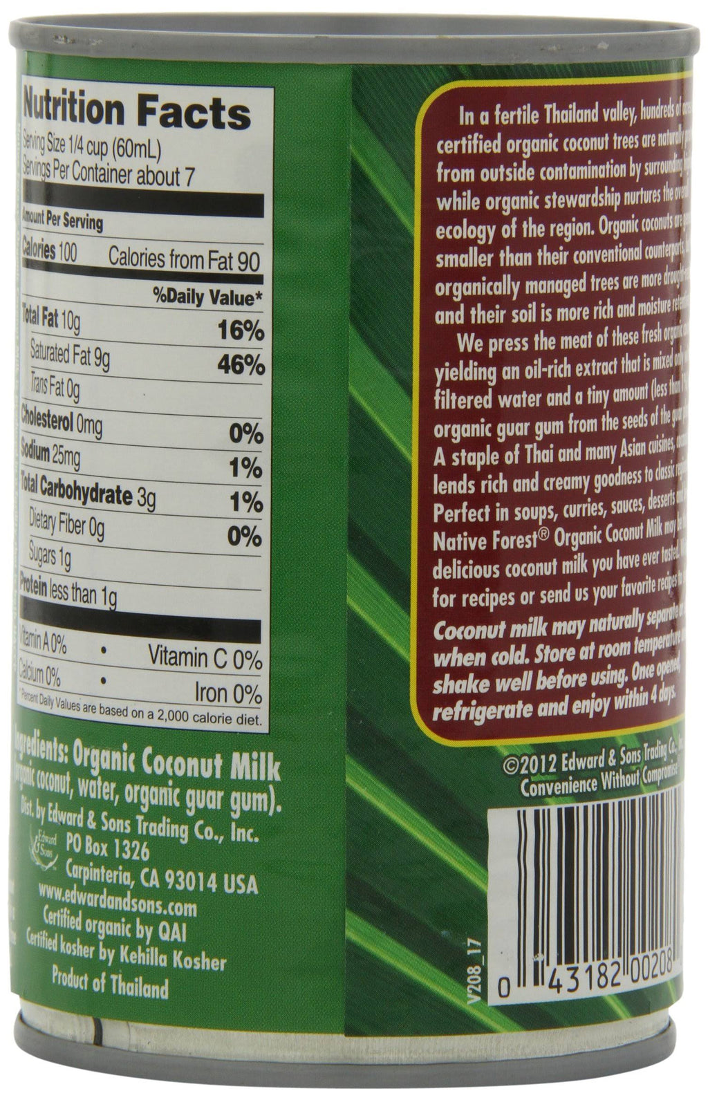 Organic Classic Coconut Milk 13.5 oz Cans (Count of 12) D403